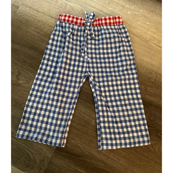 Mudpie baby red blue and white checkered pants - Picture 1 of 3